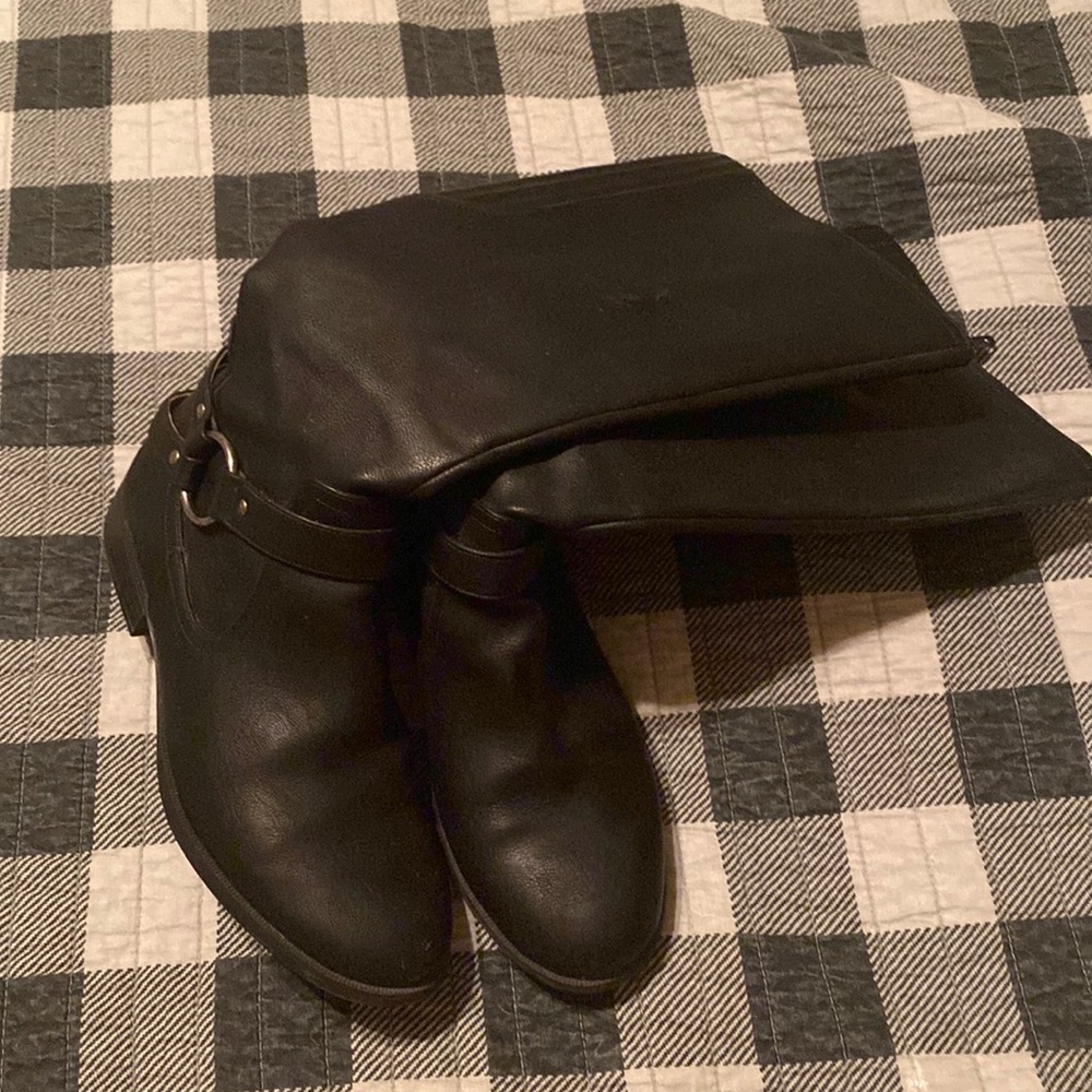 Black knee high boots